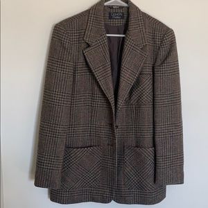 DAVID N. PETITES PLAID BLAZER
